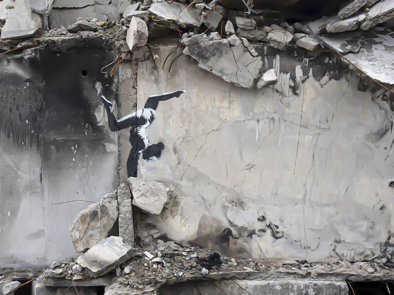 XXL Poster 200x150cm Banksy Ukraine Handstand