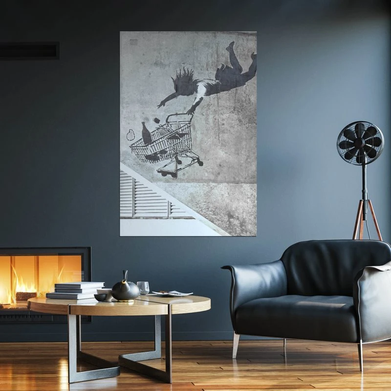 Poster 40x60cm im Hochformat, Falling Banksy
