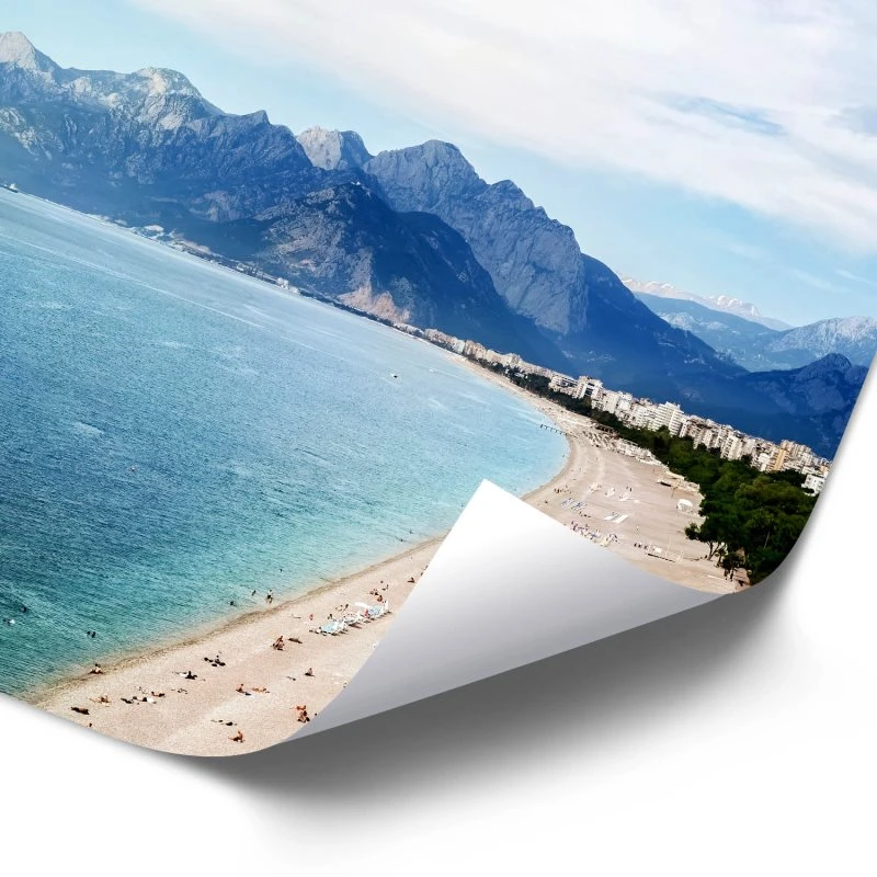 Poster 40x60cm im Hochformat, Türkei Antalya Strand Berge & Gebirge