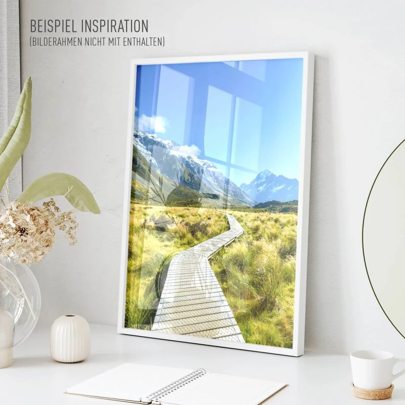 Poster 40x60cm im Hochformat, Mount Cook National Park Neuseeland Berge & Gebirge