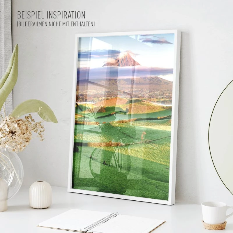 Poster 40x60cm im Hochformat, Vulkan Taranaki Egmond Neuseeland Berge & Gebirge