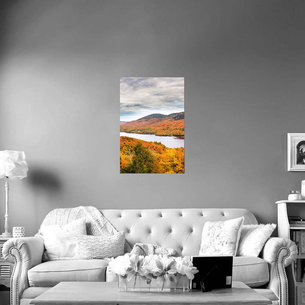 Poster 60x90cm im Hochformat, Indian Summer, Québec, Kanada Wald & Bäume