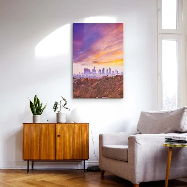 Skyline Los Angeles hills als Alu-Dibond Bild 50x50cm