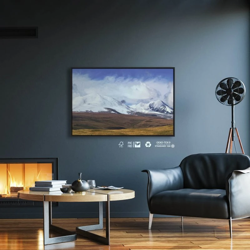 Berge & Gebirge Altai Ukok Russland im schwarzen Bilderrahmen, 160x120cm