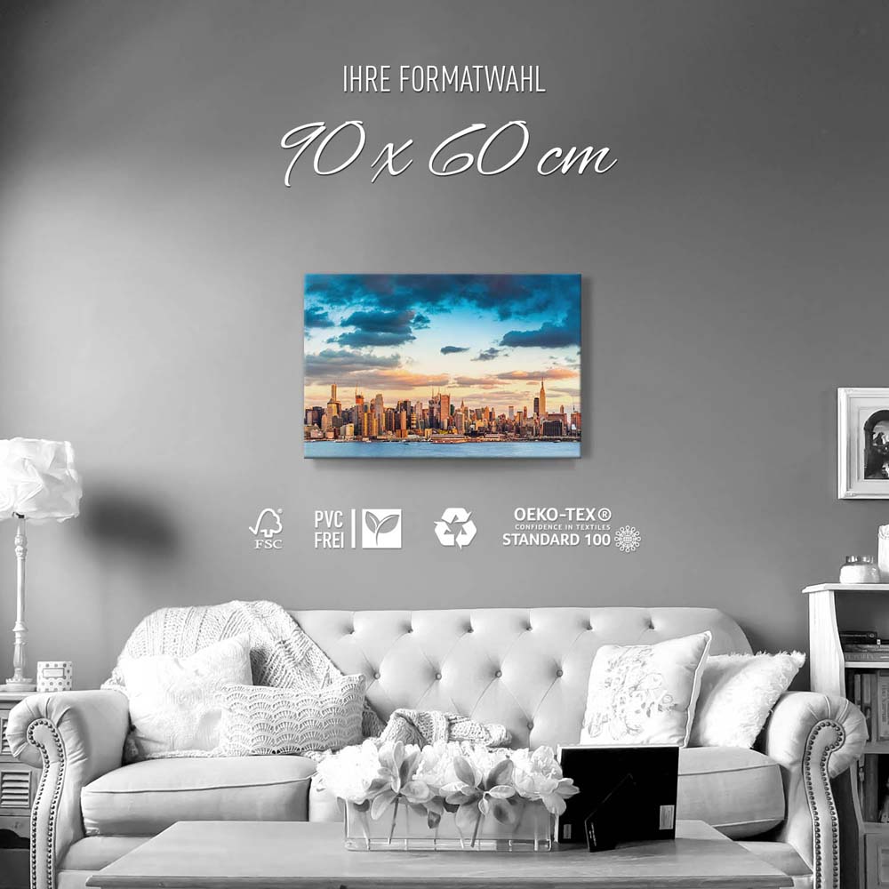 Leinwandbild Panorama von New York, Skyline 90x60cm