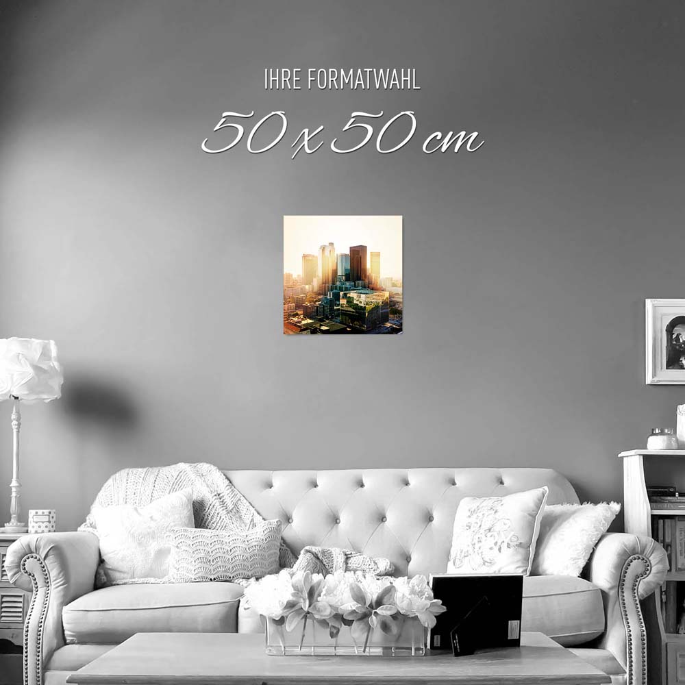 Poster 50x50cm Los Angeles Sunset Skyline