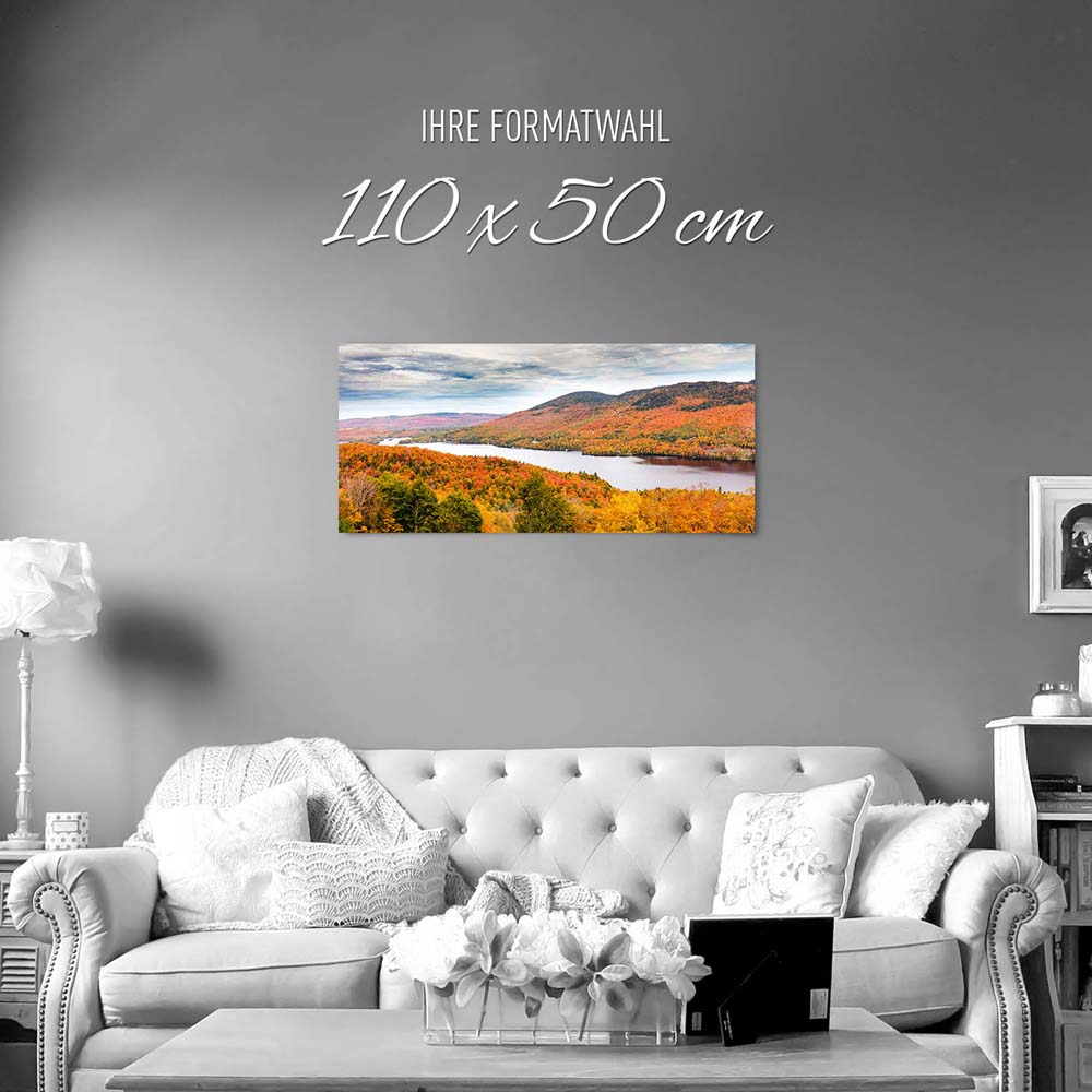 Wald & Bäume Indian Summer, Québec, Kanada als Poster 110x50cm