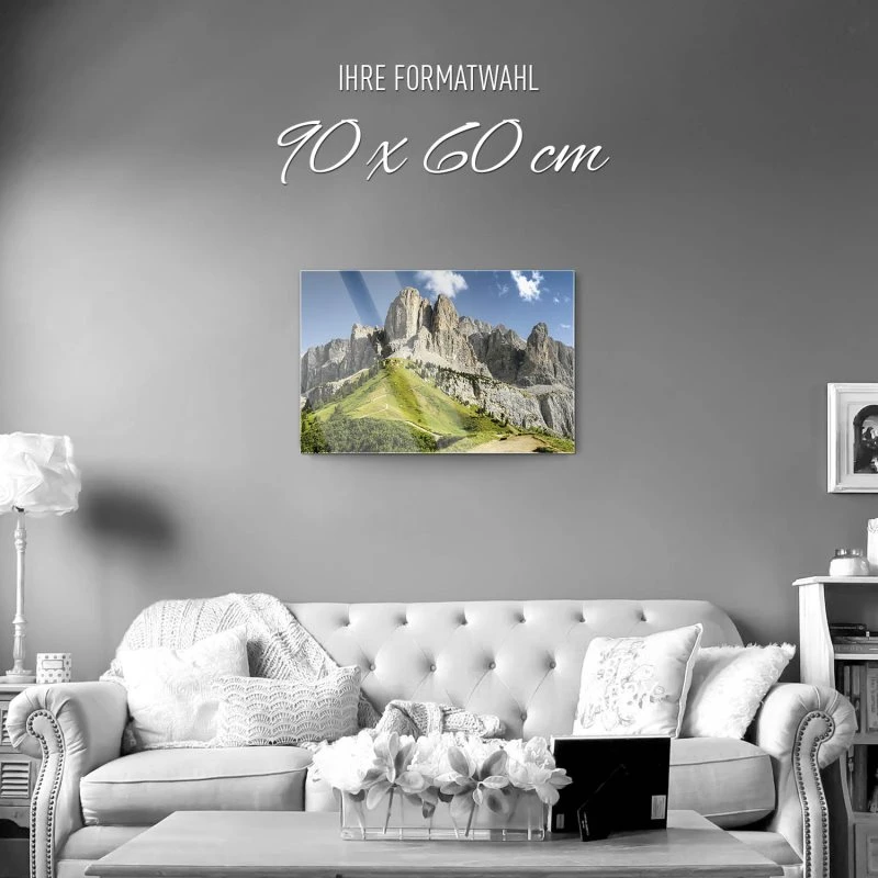 Berge & Gebirge Dolomiten Panorama als Acrylglasverbund Bild 90x60cm