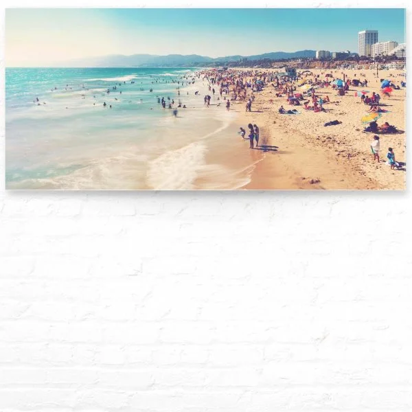 Acrylglasbild Strand & Meer, Santa Monica Beach Los Angeles, 110x50cm groß