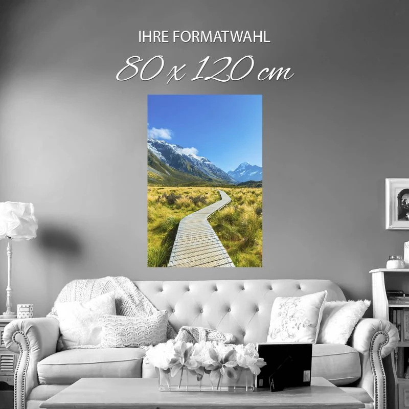 Poster 80x120cm Hochformat, Berge & Gebirge Mount Cook National Park Neuseeland