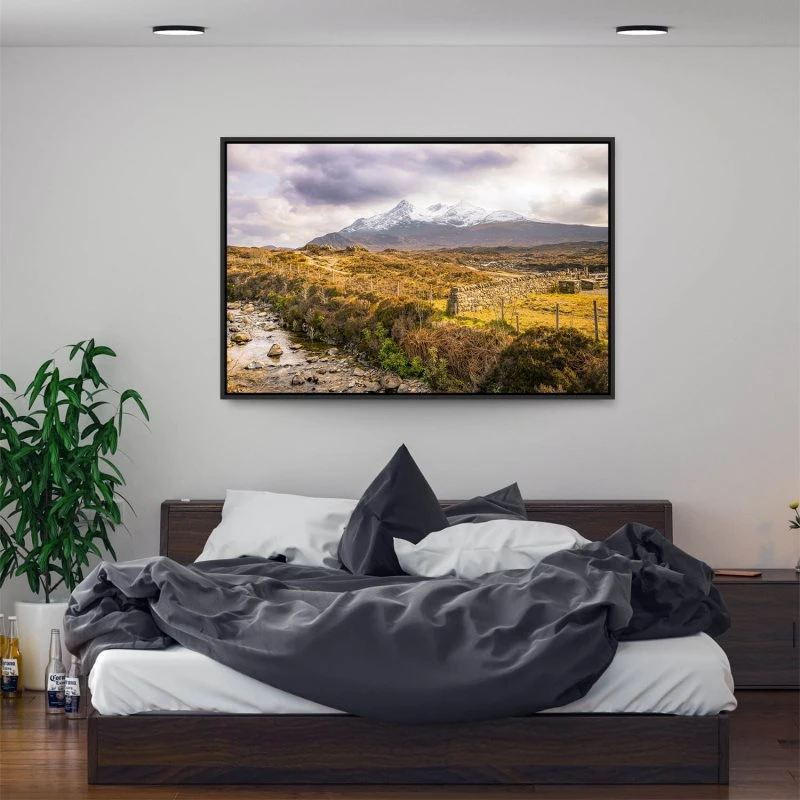Berge & Gebirge England Grafschaft im schwarzen Bilderrahmen, 150x100cm