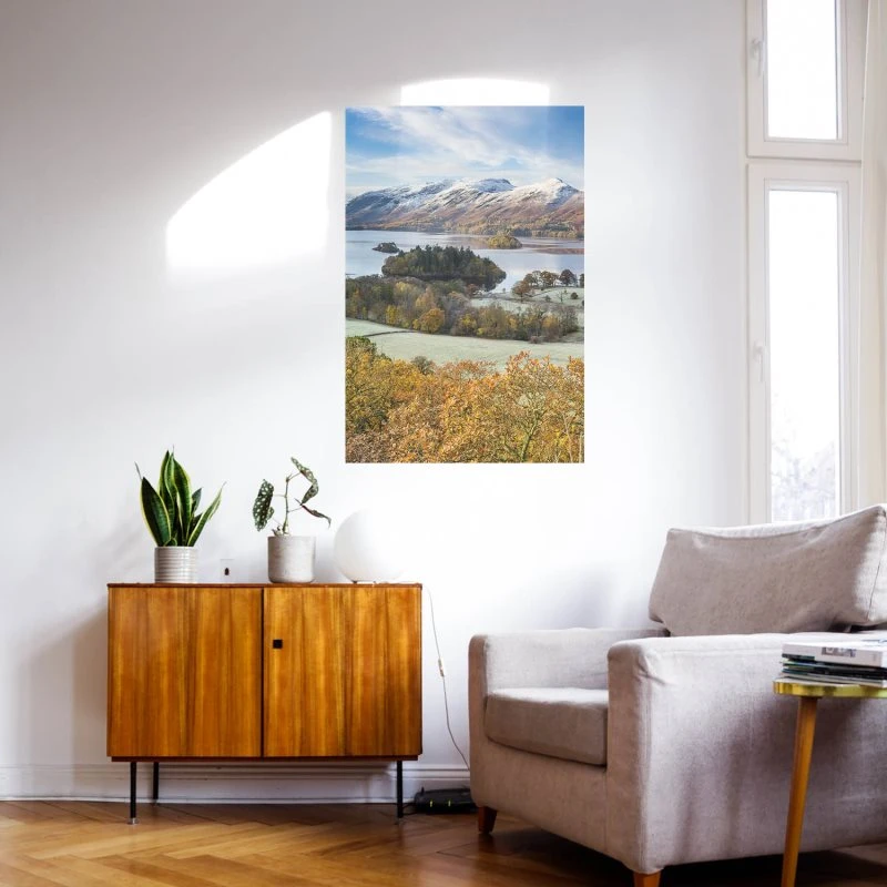 Poster 40x60cm im Hochformat, Derwent Water England Berge & Gebirge