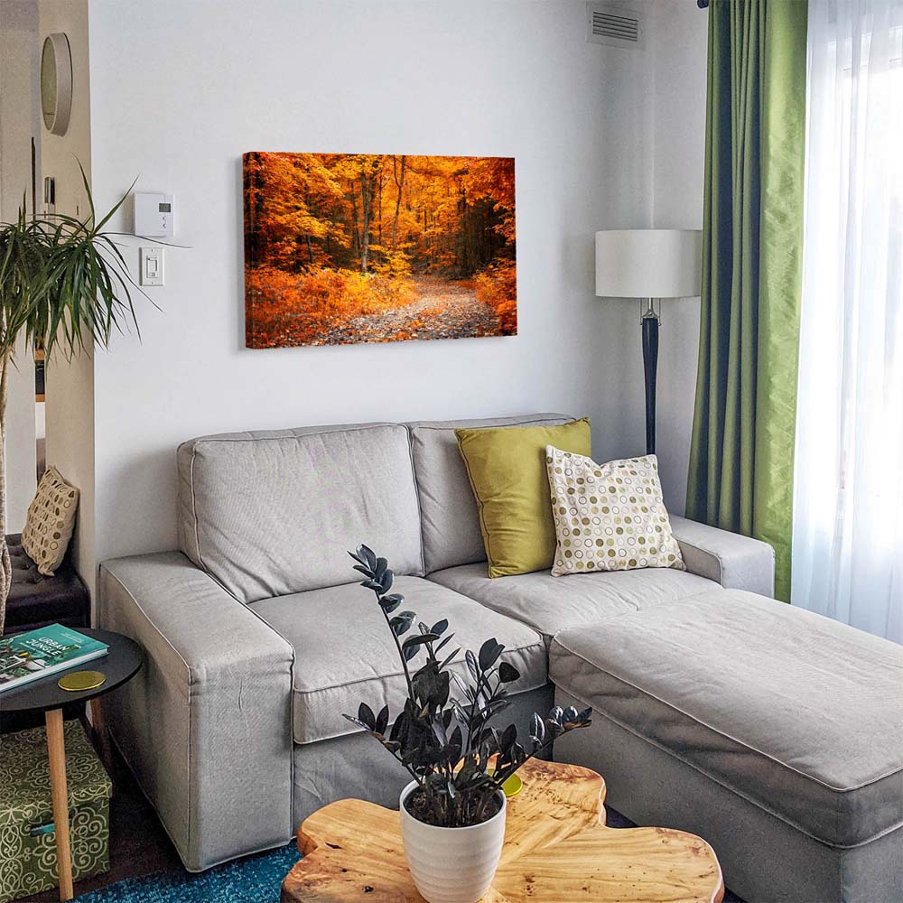Wald & Bäume Herbst Wanderung II als Keilrahmenbild 180x90cm