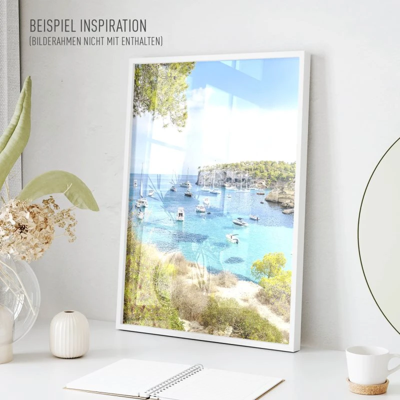 Poster 40x60cm im Hochformat, Die Bucht, Insel Mallorca Strand & Meer