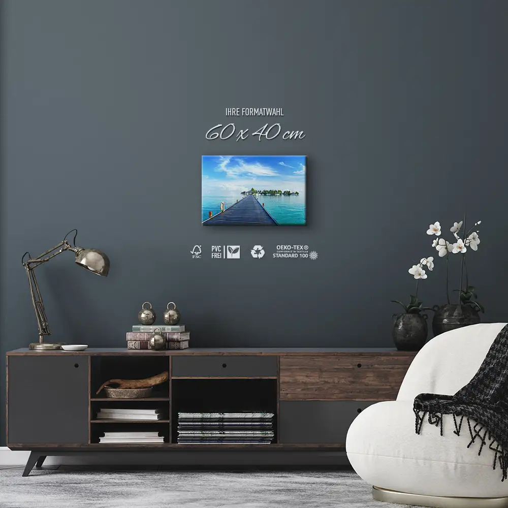Leinwandbild Steg zur Insel, Strand & Meer 60x40cm