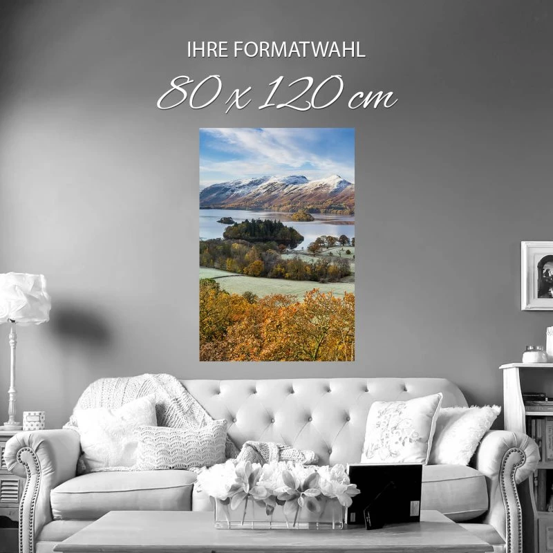 Poster 80x120cm Hochformat, Berge & Gebirge Derwent Water England