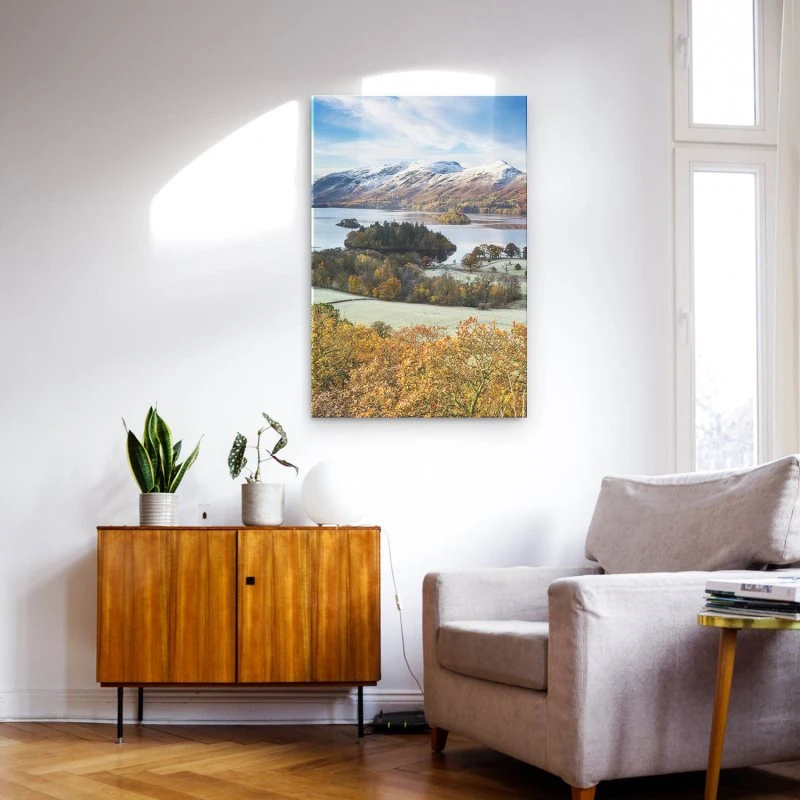 Berge & Gebirge im XXL Hochformat, Derwent Water England als Acrylglasbild 100x150cm