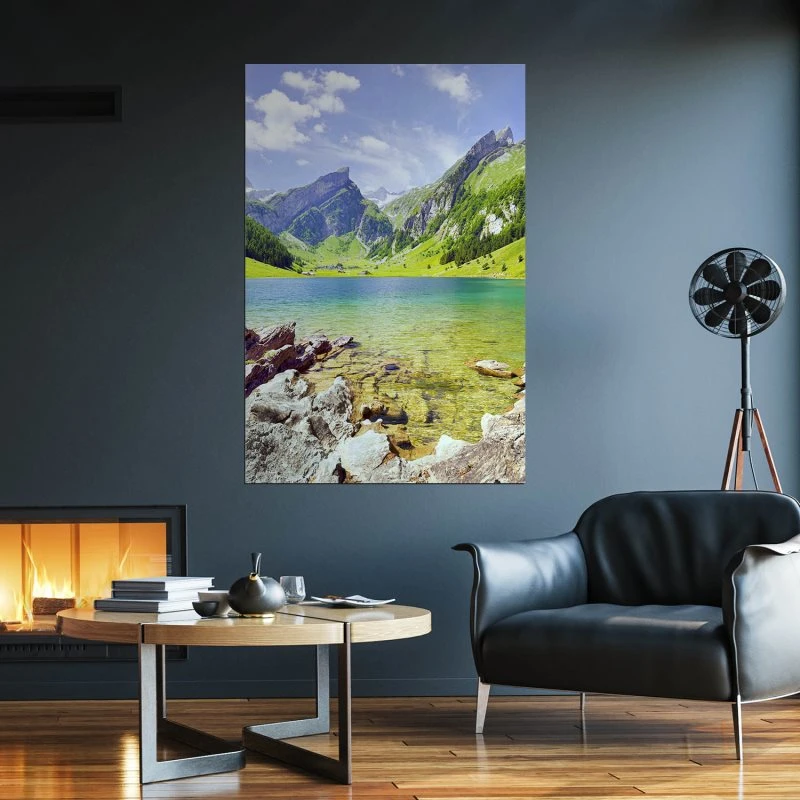 Poster 40x60cm im Hochformat, Seealpsee Alpen Berge & Gebirge