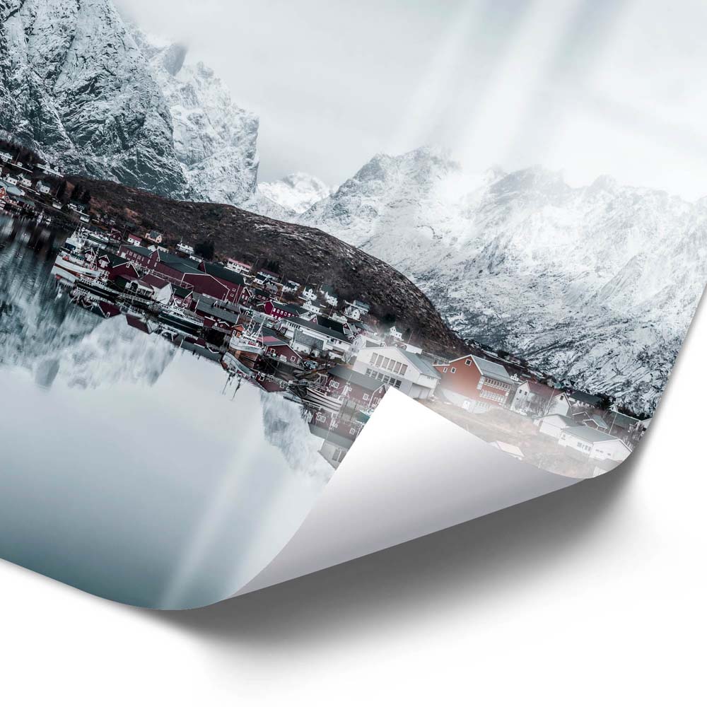 WandPoster Berge & Meer Lofoten Norwegen, 50x50cm