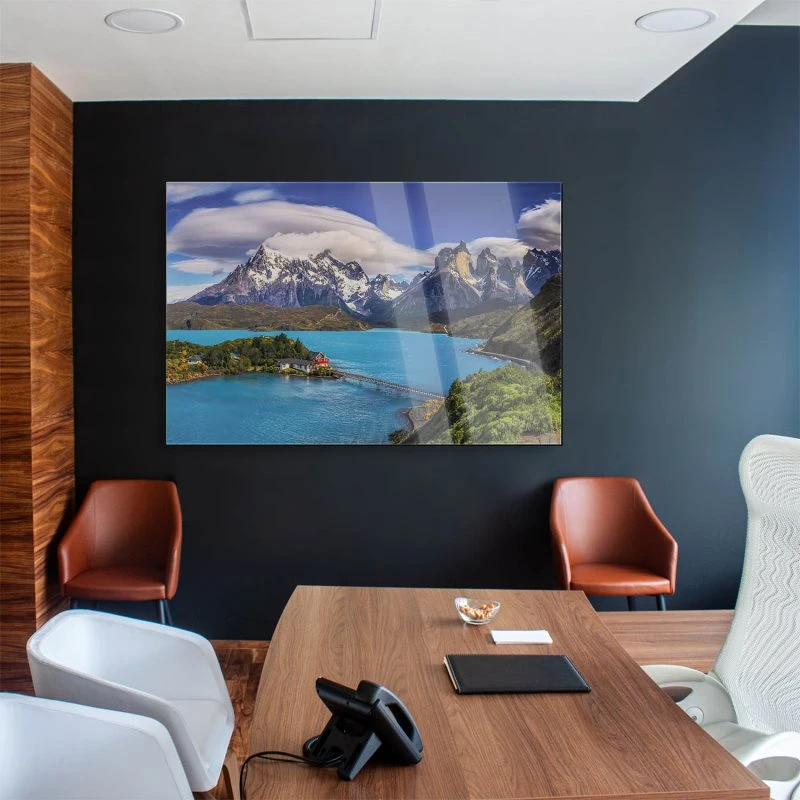 Berge & Gebirge Lake Pehoe Patagonien als Acrylglasverbund Bild 200x150cm