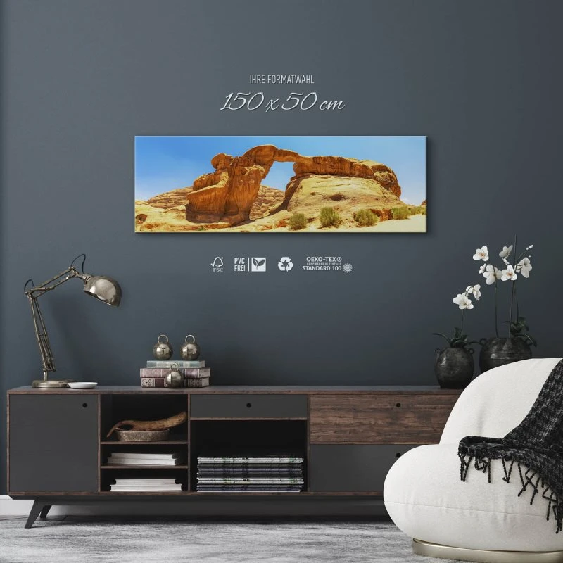 Berge & Gebirge Wadi Rum Wüste als Leinwand Bild 150x50cm