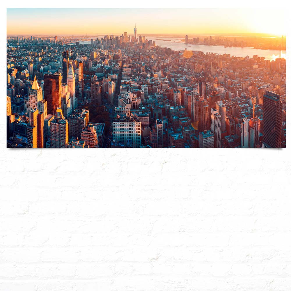 Skyline Manhatten von oben als Poster 120x60cm