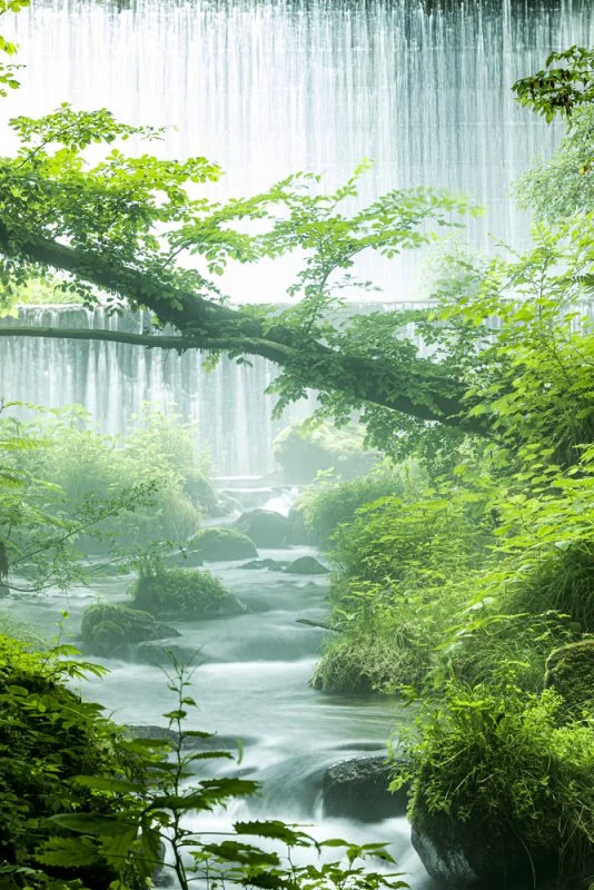 Wasserfall Kitanosawa Japan Poster XXL 100x150cm im Hochformat