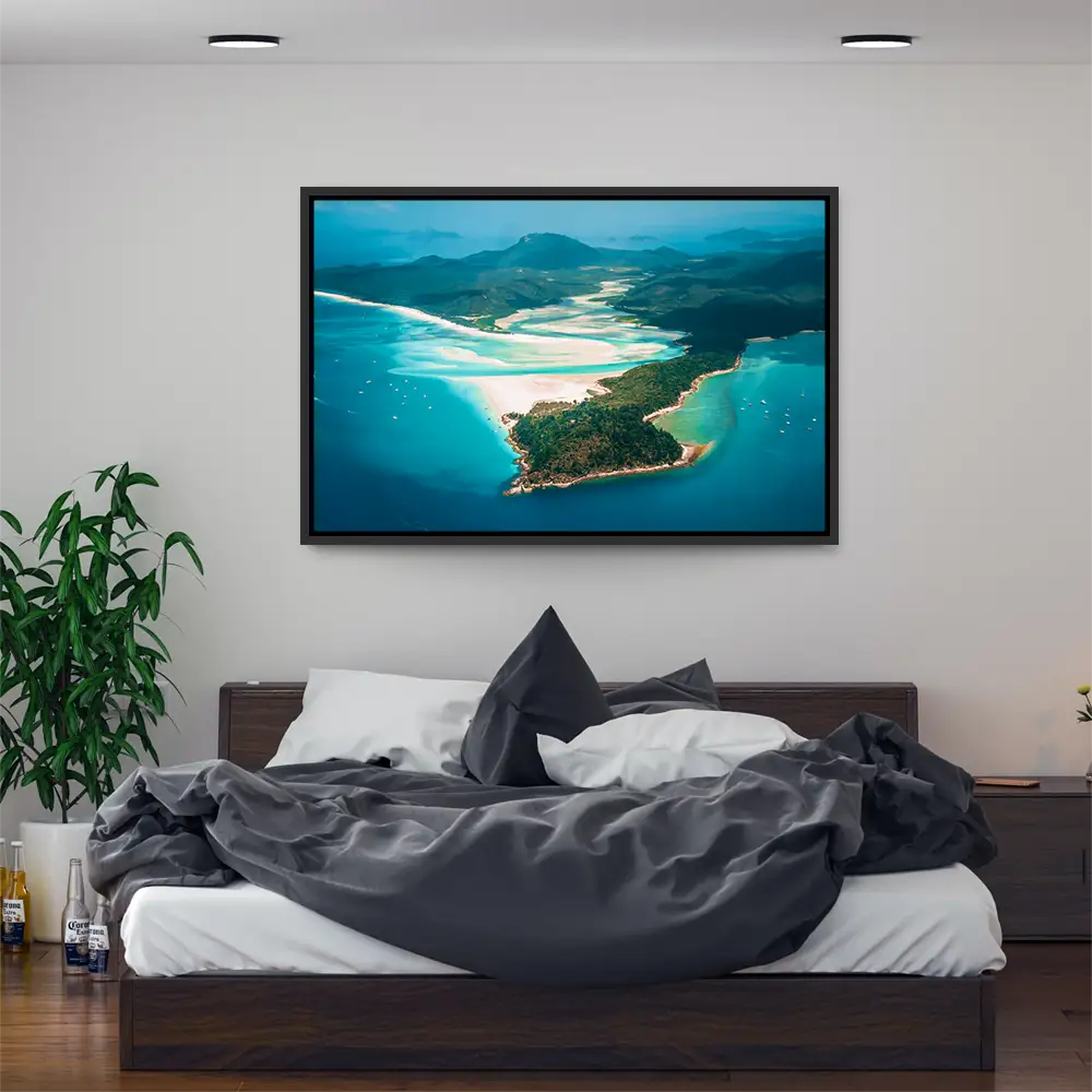 Strand & Meer Panorama Australien im schwarzen Bilderrahmen, 200x150cm