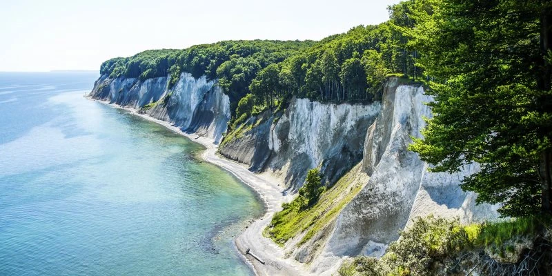 Strand & Meer Insel Rügen Ostsee im schwarzen Bilderrahmen, 120x60cm