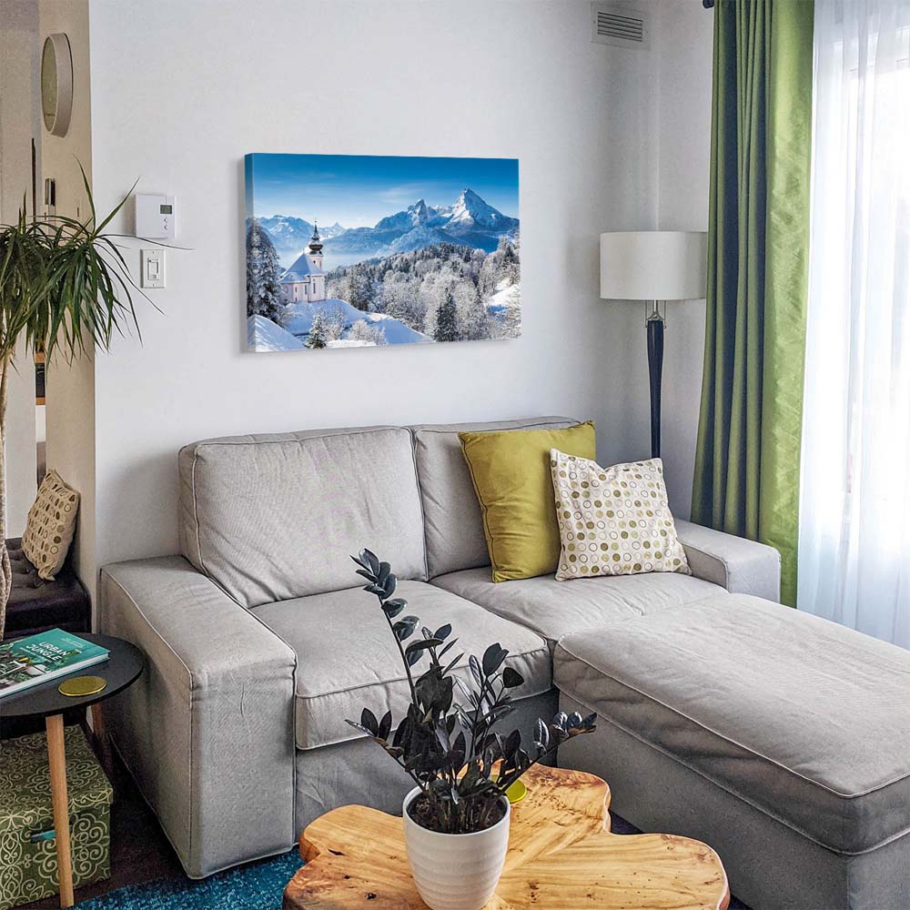 Berge & Gebirge Winter in den Alpen als Keilrahmenbild 180x90cm