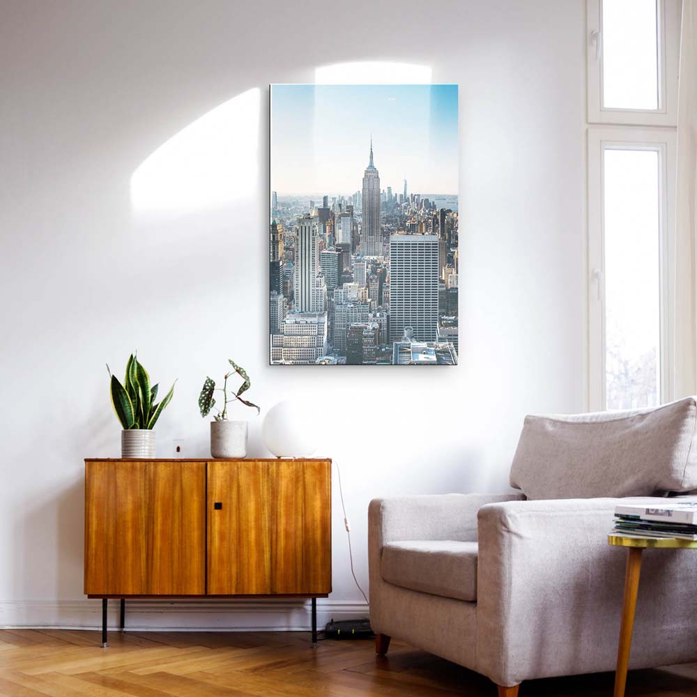 Skyline New York Empire State als Acrylglasverbund Bild 180x90cm