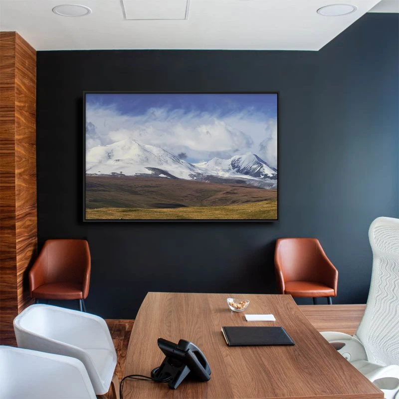 Berge & Gebirge Altai Ukok Russland im schwarzen Bilderrahmen, 160x120cm