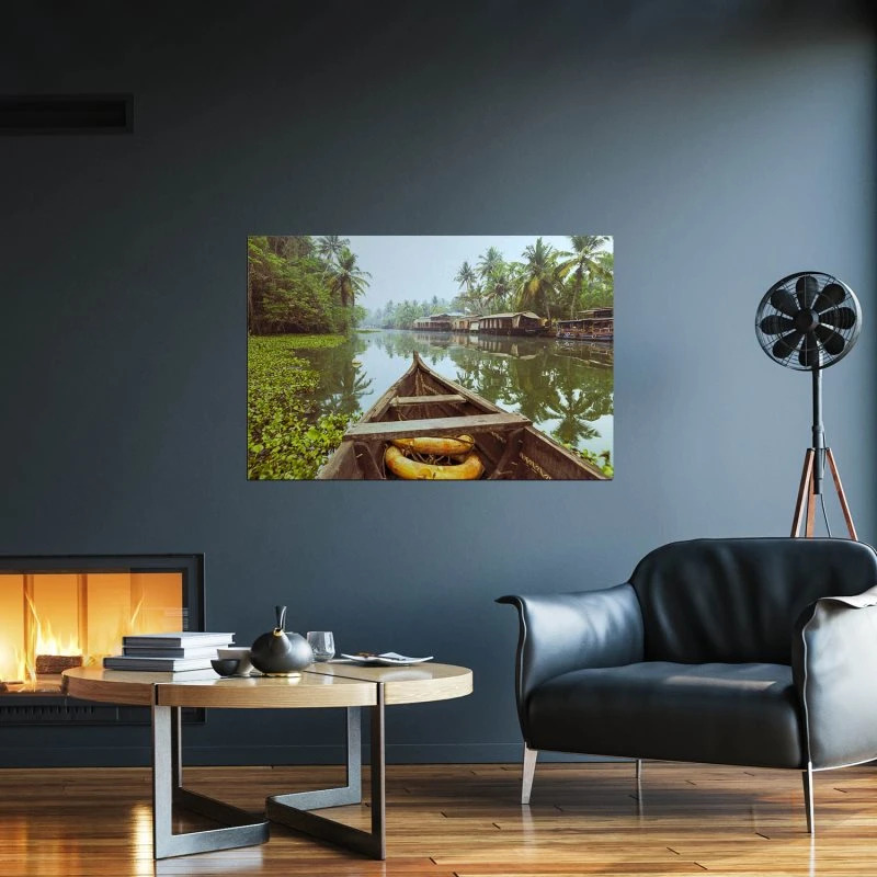 WandPoster 90x60cm Kumarakom Indien, Flüsse & Seen