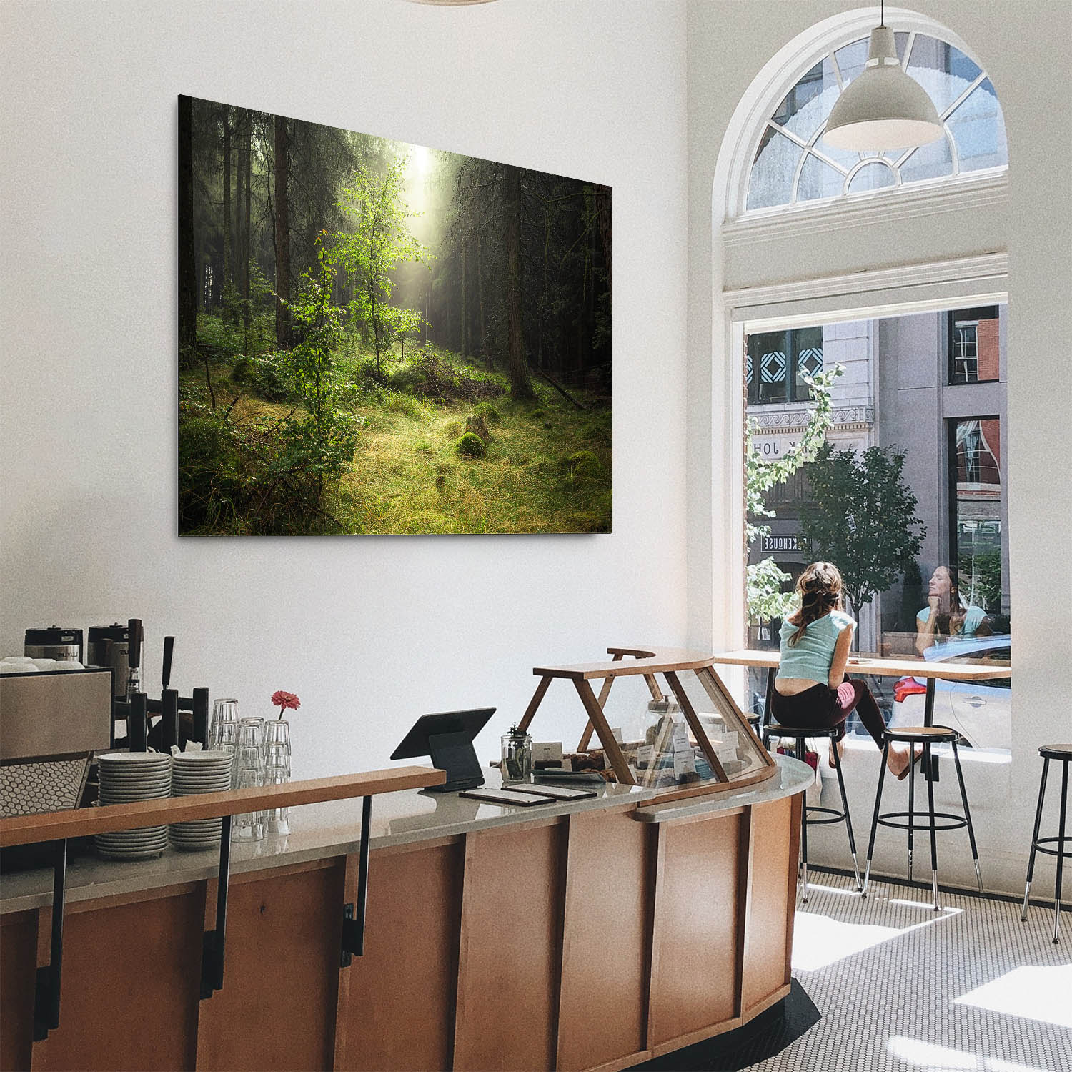 Wald & Bäume Lichtung als Alu-Dibond Bild 120x60cm