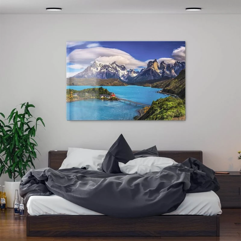 Berge & Gebirge Lake Pehoe Patagonien als Acrylglasverbund Bild 200x150cm