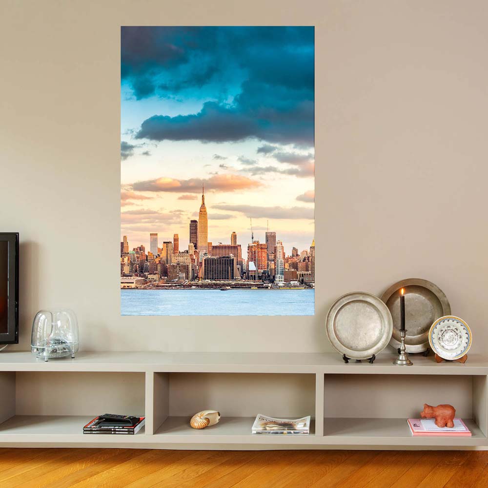 Skyline Panorama von New York Poster XXL 100x150cm im Hochformat