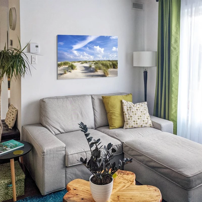 Strand & Meer Dünen Langenoog Nordsee als Alu-Dibond Bild 80x80cm