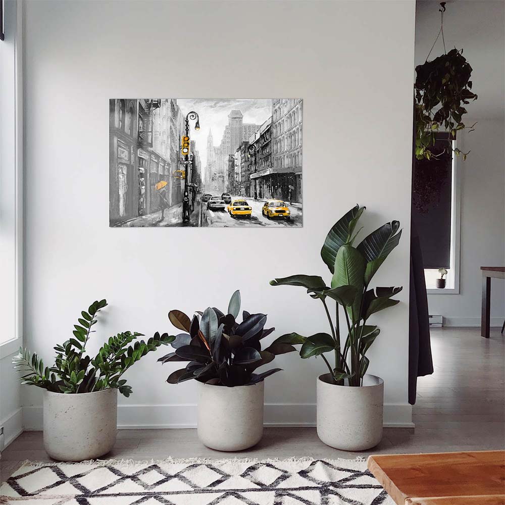 WandPoster Skyline Gemäldeoptik, schwarz weiß, , 50x50cm