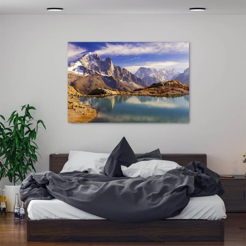 200x150cm großes Alu-Dibond Bild, Berge & Gebirge Crystal Lakes Franz. Alpen