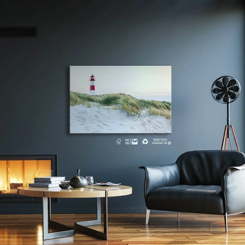 Leinwandbild 120x60cm Strand & Meer, Leuchtturm List-Ost