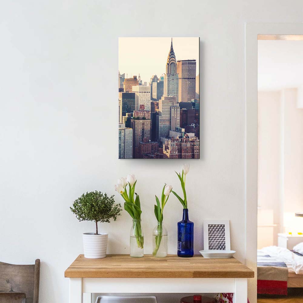 Skyline New York Vintage look als Keilrahmenbild 180x90cm