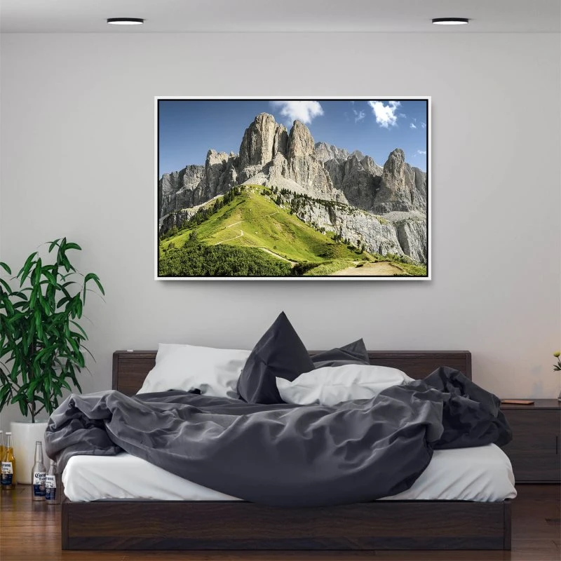 Berge & Gebirge Dolomiten Panorama im weißen Bilderrahmen, 160x120cm