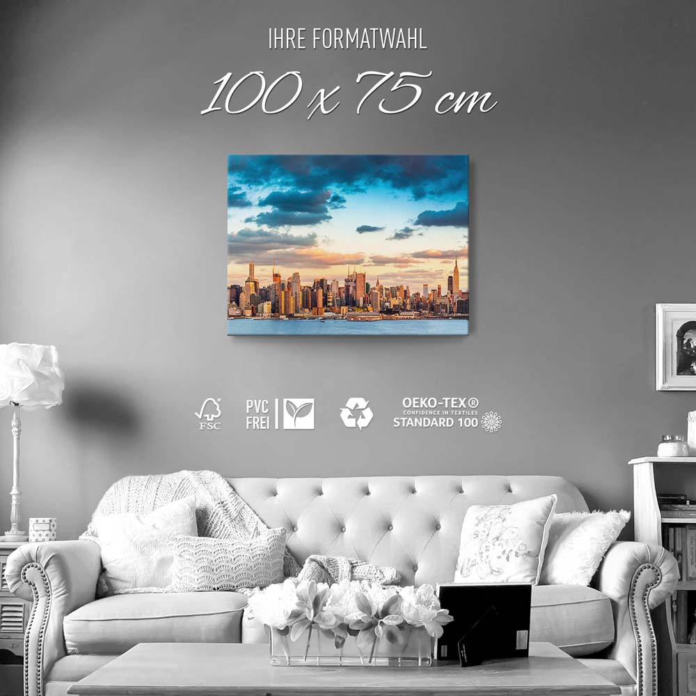 Leinwandbild Skyline Panorama von New York 100x75cm