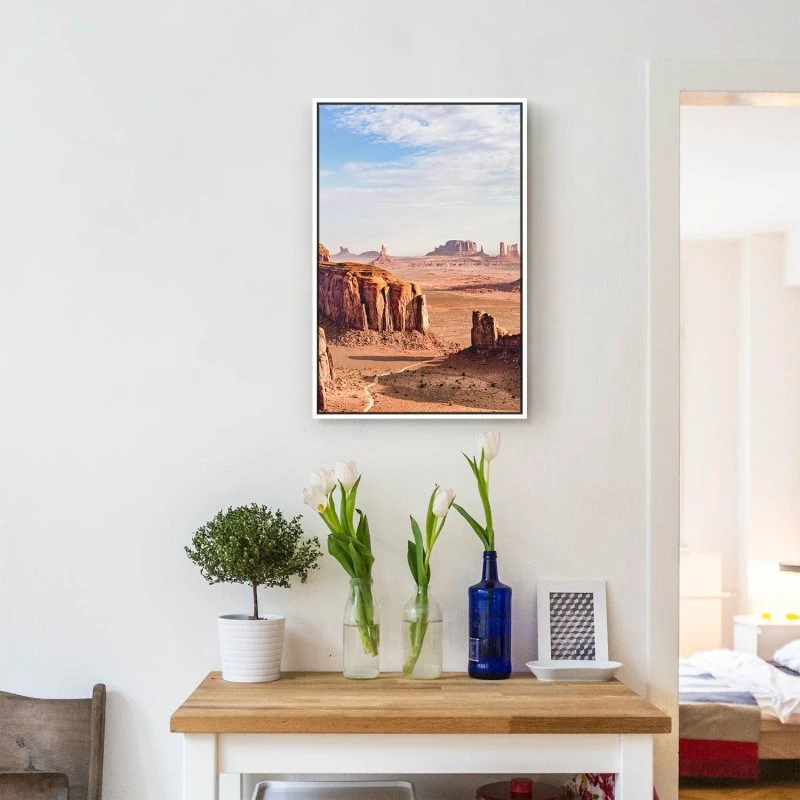 Berge & Gebirge im Hochformat 60x90cm Monument Valley USA mit weißen Bilderrahmen