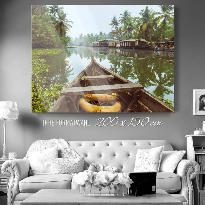 Flüsse & Seen Kumarakom Indien als Acrylglasverbund Bild 200x150cm