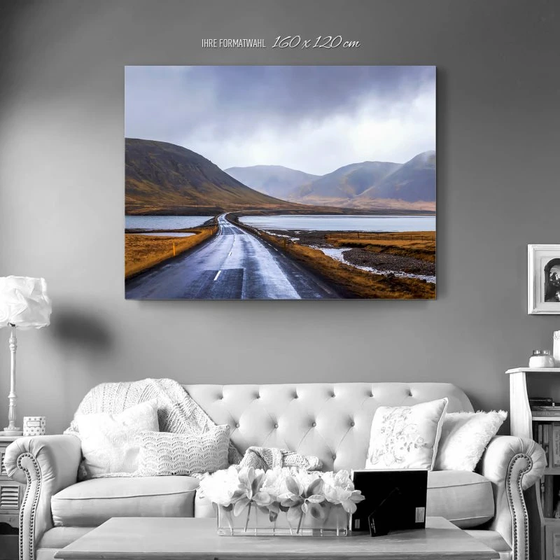 Alu-Dibond Bild XXL, Berge & Gebirge Halbinsel Snæfellsnes Island 160x120cm groß