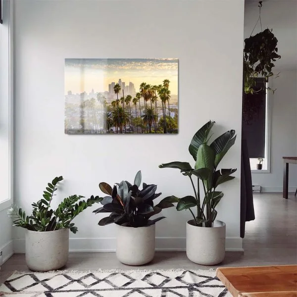 Skyline Los Angeles Palmen als Acrylglasverbund Bild 200x150cm