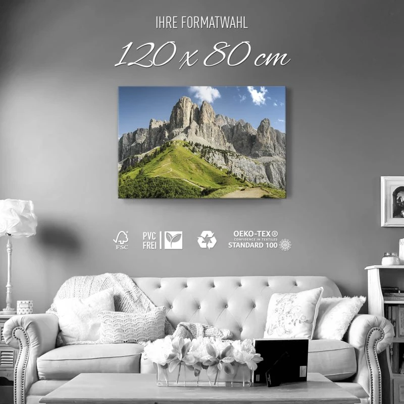 Berge & Gebirge Dolomiten Panorama als Keilrahmenbild 120x80cm