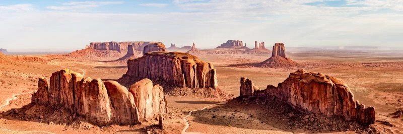 Berge & Gebirge Monument Valley USA als Acrylglasverbund Bild 150x50cm