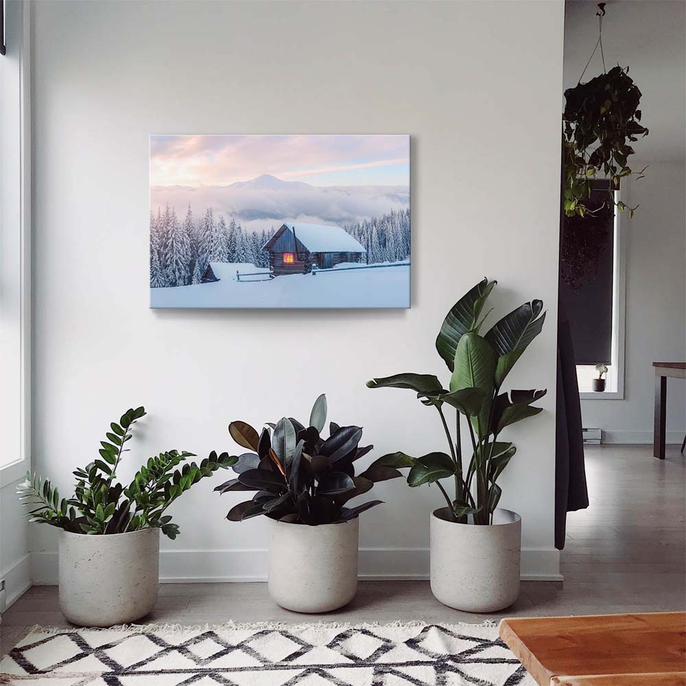 Berge & Gebirge Winterhütte als Keilrahmenbild 180x120cm
